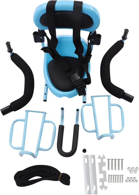 CNCEST Rear Child Bike Seat Attachment with Nonslip Handrails & Seat Cushion, Upthehill Full Fence Rear Mount Baby