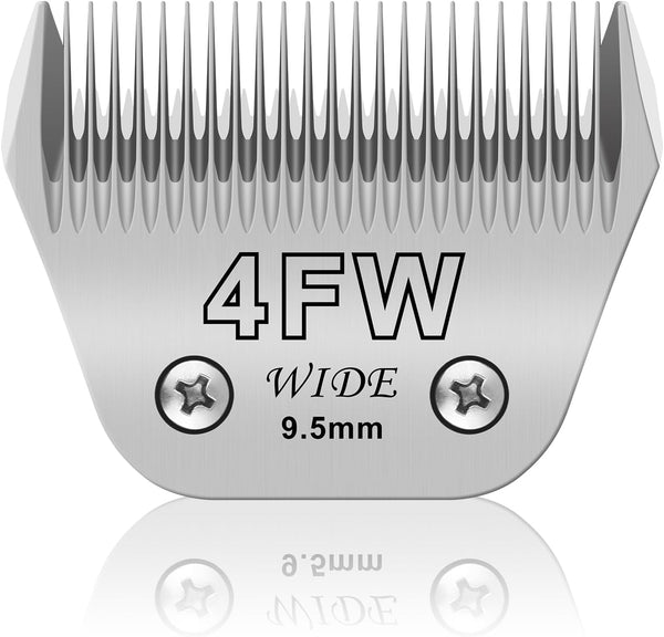 4FW Wide Pet Dog Grooming Detachable Blades, Compatible with Andis, Oster A5, Wahl KM10 Clippers, Cut Length 3/8"