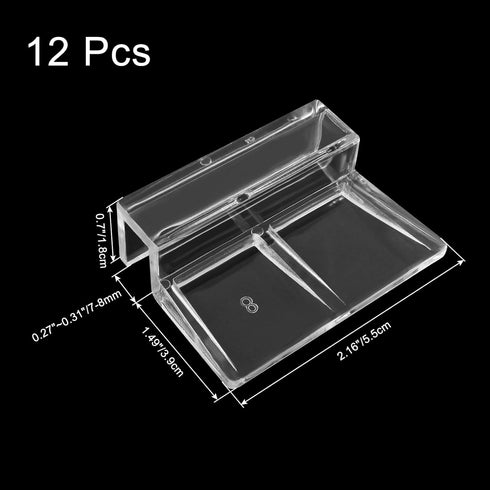 12 Pack Aquarium Lid Clips, DIY Aquarium Lid Holder, Clear Acrylic Fish Tank Support for 8MM Glass