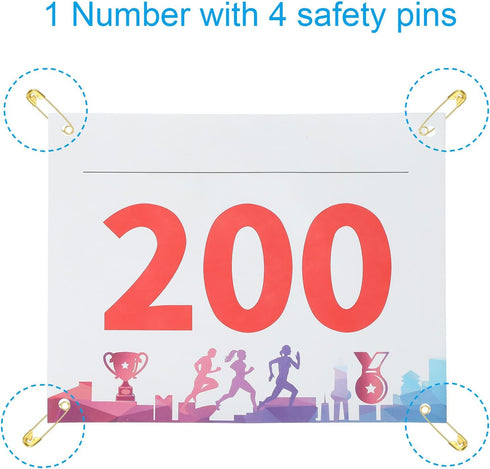 PATIKIL Tearproof Running Bib Numbers, Medals Waterproof Race Competitor Numbers with Safety Pin for Marathon Sports
