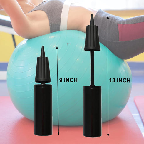 Hand Air Pump, Two-Way Hand Yoga Ball Pump, 9 Inch Double Action Inflator for Exercise Balls, Swimming Rings, Balloons