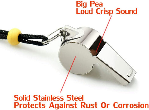 Whistle, Sports Whistles with Lanyard, Loud Crisp Sound Ideal for Coaches, Referees, and Officials