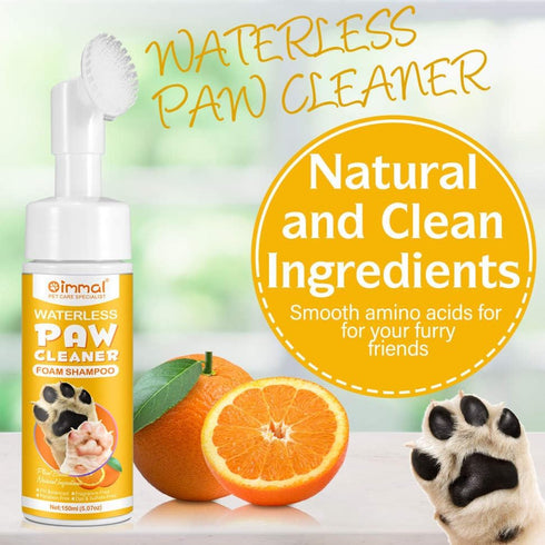 Clean Paws - Portable No-Rinse Foaming Cleanser Paw and Foot Cleaner, Gentle pH Balanced for All Dogs and Cats
