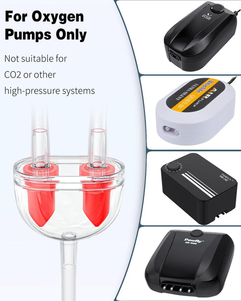 Pawfly 2 Pack Aquarium Check Valves Plastic 2-Way Non-Return Valves for Fish Tank Air Pump Protectors 3/16 Inch Tubing
