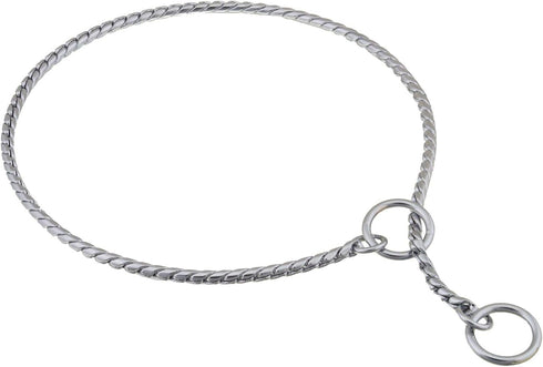 Alvalley Metal Chain Dog Show Collar, Adjustable for All Sizes, Chrome, 20", 5.5mm Thick