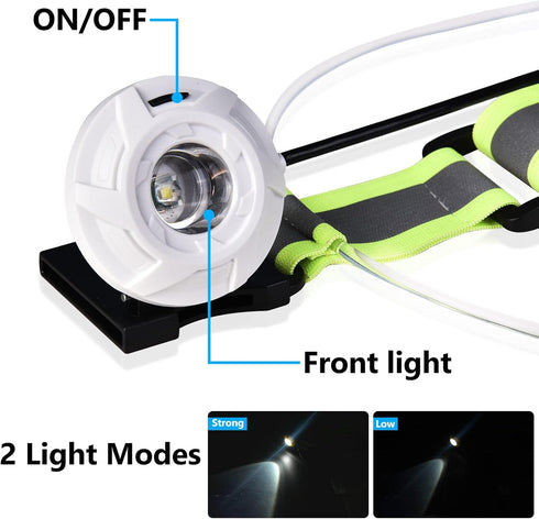 LED Reflective Running Vest with Front Light, High Visibility Gear for Men/Women Running, Cycling, Walking