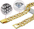 Dog Chain Collars, Diamond Necklace Metal Choke Cuban Link, 13mm Wide Pet Jewelry for Small, Medium, Large Dogs, Gold