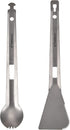 HUIOP Titanium Tongs, Multi-Purpose BBQ Serving Tongs with Spork and Serrated Spatula for Camping and Cooking
