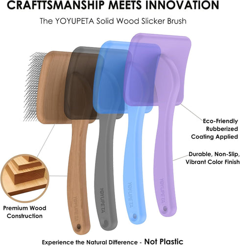 3 1 Large Dog Slicker Brush for Goldendoodles, Poodles - in Grooming Kit with Undercoat Rake, Comb - Extra Long Pins