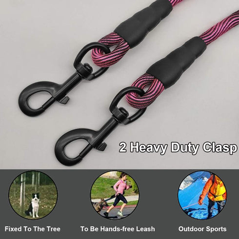 BTINESFUL 8ft/12ft/20ft/30ft/50ft/75ft Dog Tie-Out Long Tether Rope Dog Leash, Outdoor Dog Yard Leash- Large Medium Small Dogs Training, Playing, Camping,Backyard