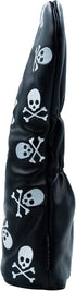 Skeleton Golf Club Headcover - Skull and Crossbones Driver, Fairway Wood, Hybrid PU Leather Headcover in White and Black
