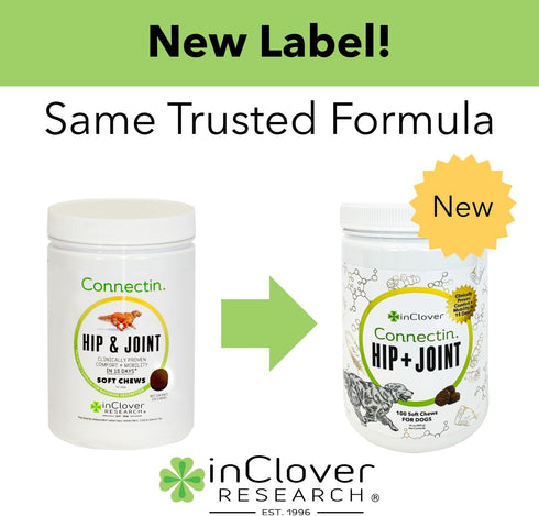 InClover Connectin Hip and Joint Soft Chew Supplement for Dogs, Glucosamine, Chondroitin, 20 Count