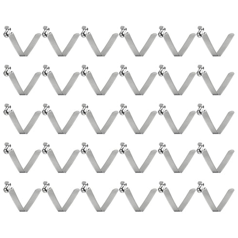 HARFINGTON 30pcs Single Button Kayak Paddle Snap Spring Clip - 65Mn Spring Steel V-Shaped Locking Tube Clips