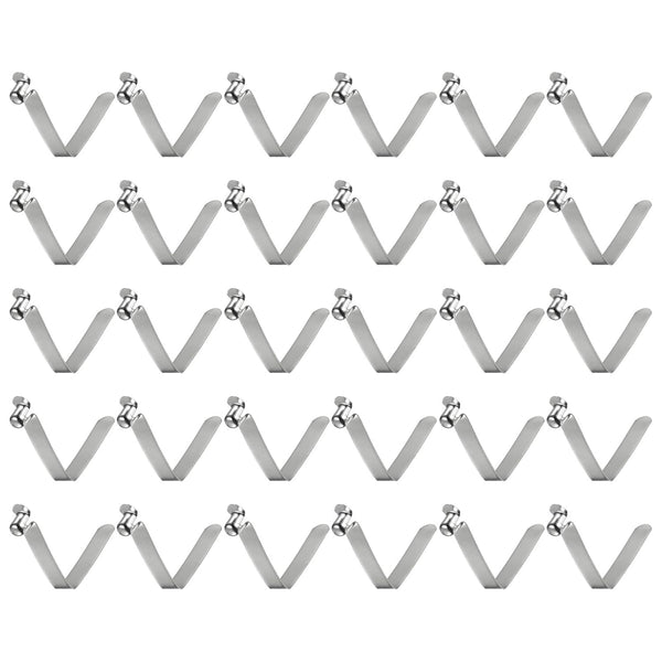 HARFINGTON 30pcs Single Button Kayak Paddle Snap Spring Clip - 65Mn Spring Steel V-Shaped Locking Tube Clips