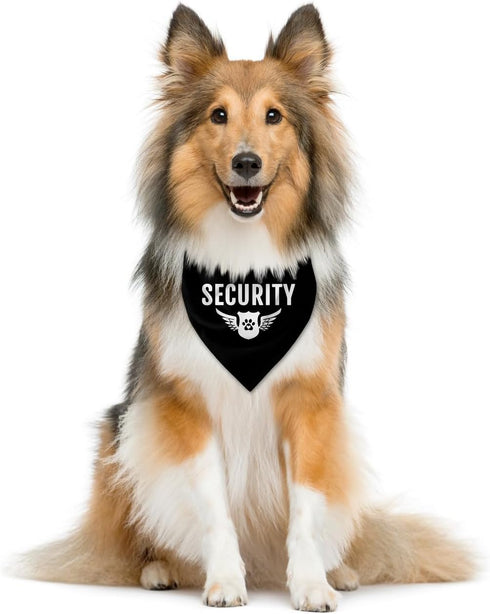 Security Dog Bandana, Dog Bandana, Black Pet Dog Scarf Accessories, Pet Dog Triangle Scarf, Funny Cute Dog Bandana, Dog Bandana for Small Medium Large Dogs, Gift for Dog Lover (C34)