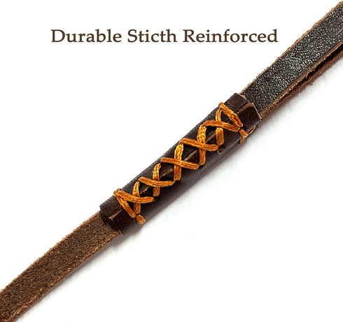 Guiding Star Leather Dog Leash, 6 ft for Small to Medium Dogs (1/5 inch Wide, Brown)