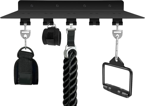 Tonal Accessories Shelf Organizer for Gym Storage Rack, Black Floating Wall Shelves with Hooks for Equipment