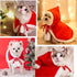 ANIAC Pet Christmas Costume Poncho Cape with Hat, Santa Claus Cloak for Cats & Small Dogs (Large, Red)