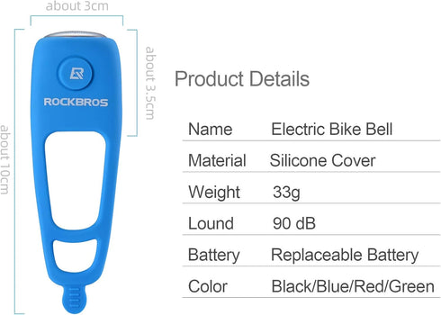 ROCKBROS Electra Bike Bell, Electric Cycling Horn, Water-Resistant Bicycle Horns