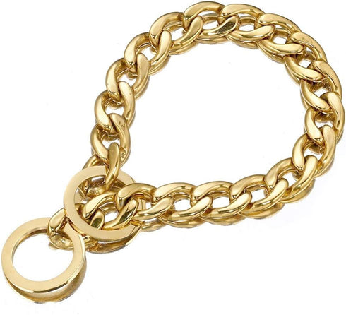 Dog Chain Collar 13/15/19MM High Polished Stainless Steel 18K Gold NK P Chain for Small Dogs