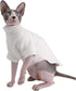 Winter Thick Cotton T-Shirts for Sphynx Cats, Double-Layer Pullover Kitten Shirts with Sleeves, White (M 5.5-7.1 lbs)