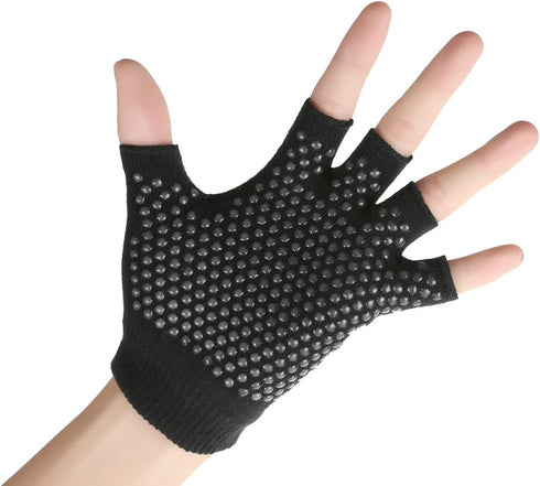 YL TRD 2 Packs of Non-Slip Fingerless Yoga Gloves, Exercise Workout Gloves