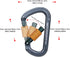 SOB Auto Locking Climbing Carabiner Clips - Heavy Duty Asymmetrical Connector for Rappelling Gear and Outdoor Projects