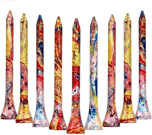 Golf Tees Pack of 5, Colorful Natural Wood Golfing Tees, Size 2-3/4 inch