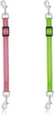2PCS Reflective Dog Safety Collar Clips, Adjustable Nylon Pet Collar Connector (Green, Pink)