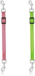 2PCS Reflective Dog Safety Collar Clips, Adjustable Nylon Pet Collar Connector (Green, Pink)