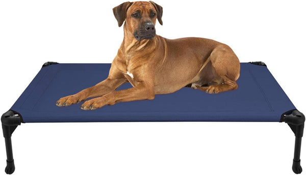 Veehoo Portable Cooling Elevated Dog Bed, Large Raised Pet Cot with Washable Breathable Mesh & No-Slip Feet