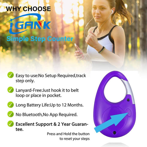 Simple Walking Pedometer 3D Step Counter for Men, Women, and Kids