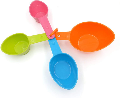 Rypet Dog Food Scoop Set of 4, Plastic Measuring Cups for Dog, Cat and Bird Food