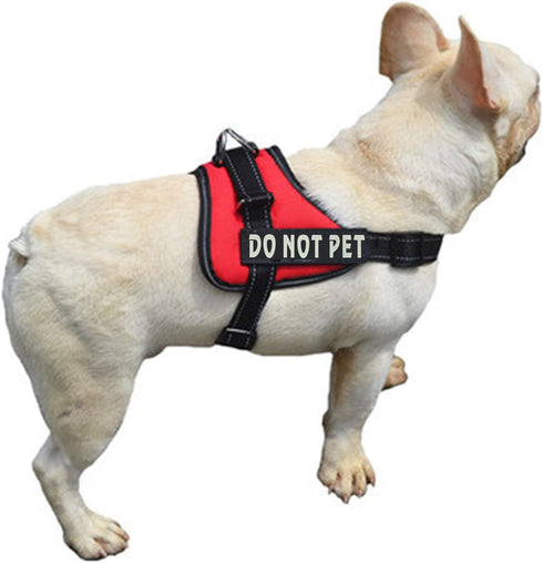 Removable Dog Patches for Vests & Harness - Reflective/White Letter, 2 Pack