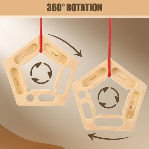 ZEMBSOYA Rock Climbing Training Board, Portable Fingerboards with Ropes, Professional Climbing Boards for Pull-up Grip