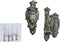 SZCO Fleur Shield Sword Hanger Wall Mount – Set of 2 Expandable Display Hooks for Swords & Guns, Antique-Style Wall