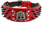 Spiked Studded Dog Collar, Stylish Leather for Medium & Large Dogs, 2 Inch Width (M, Red)