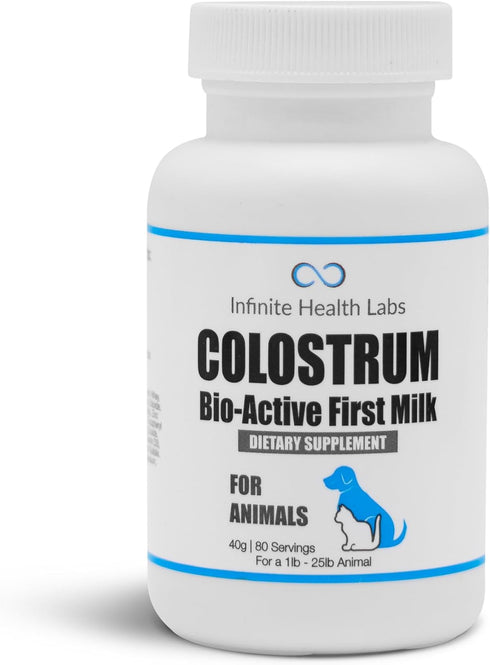 Bio-Active Bovine Colostrum for Dogs, Cats, Puppies & Kittens, Daily Colostrum Powder Supplement 40g