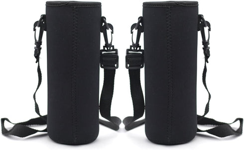 Kvvdi 2 Pack 32 oz Neoprene Glass Water Bottle Cooler Sleeve, Insulator with Shoulder Strap