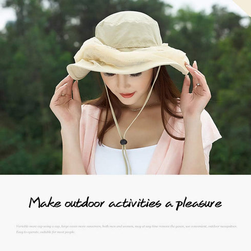Mosquito Head Net Hat - Safari Sun Hat with Veil Mesh Protection from Insects
