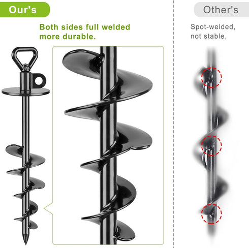 SELEWARE Dog Tie Out Stake, Outdoor Anti-Rust Dog Anchor with Stainless Steel Chain Leash for Large Dogs