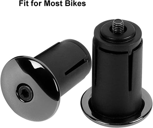 Handlebar End Plugs, 1 Pair Adjustable Locking Caps for Road Bike, Mountain Bike, BMX, MTB