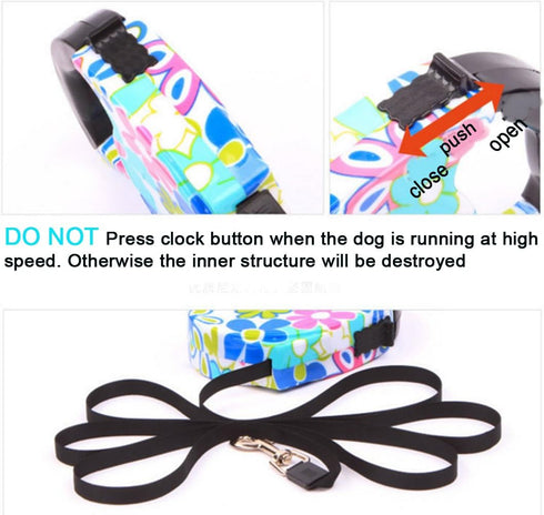 Yueton 16.5 ft Pet Dog Cat Puppy Retractable Leash - Traction Rope Walking Lead (Blue)