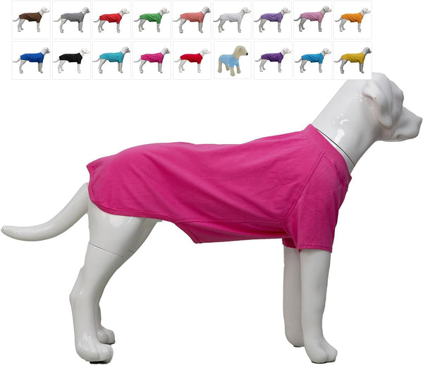 Lovelonglong Dog Costumes Basic Blank T-Shirt Tee Shirts for Medium Dogs, Rosered XXL