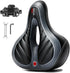 Waterproof Comfort Bike Saddle Seat with Dual Shock Absorbing Ball, Thickened Memory Foam for Indoor Cycling