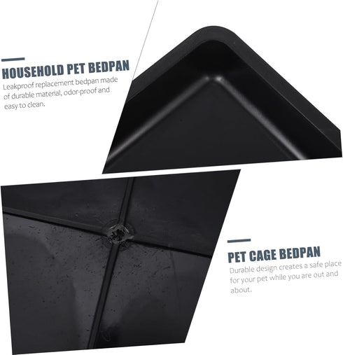 VANZACK 14.9 Inch 2 Pack Crate Tray Replacement - Heavy Duty Plastic Crate Pan for Large - Pet Potty Tray Easy