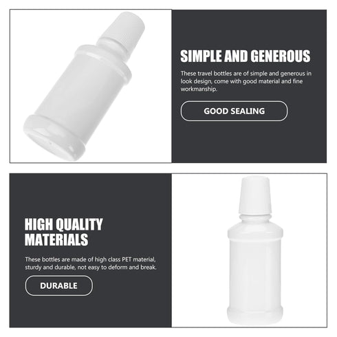 6pcs Portable Mouthwash Bottle Compact Travel Plastic Containers for Mouthwash Durable Pet Material Space-saving Design