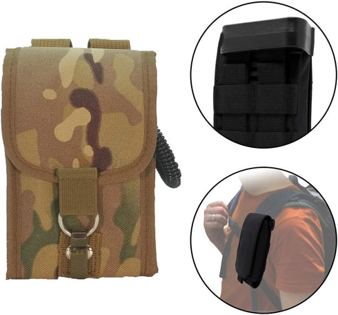 Rangefinder StrapPack Clip-On Pouch for Backpack Straps (Camo - Large) - Attachment for Hunters