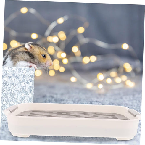 10.62X7.40X1.57 Inch Rabbit Litter Box Rectangular Small Pet Toilet with Raised Fence Non-Slip Bottom for Bunny