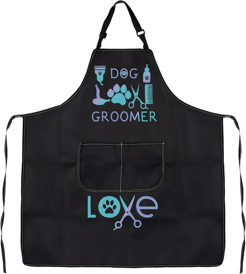 CMNIM Waterproof Dog Grooming Apron with Pockets - Groomer Gifts for Dog Hairdressers, Groomer Apron